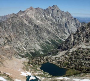 Mount Moran and Grizzly Bear Lake, viewed from the top of Paintbrush Divide on August 23, 2008.