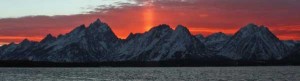 A gorgeous sunset over the Teton Range, photographed from near Signal Mountain Lodge on December 7, 2008.