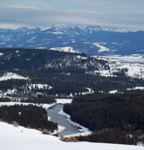 The view of the Snake River from the summit of Signal Mountain, photographed on March 11, 2007.