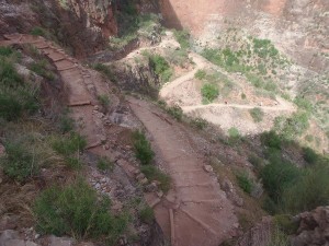 Switchbacks along the Bright Angel Trail.